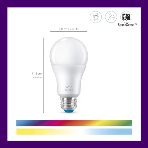 WiZ Connected 60W A19 LED Smart Bulb - Wi-Fi, E26, Voice/App Control, Motion Activation, Matter Compatible - Single Pack